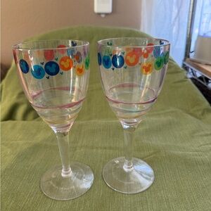 Disney World Mickey Mouse Wine Glasses, plastic. Only used while on vacation.
